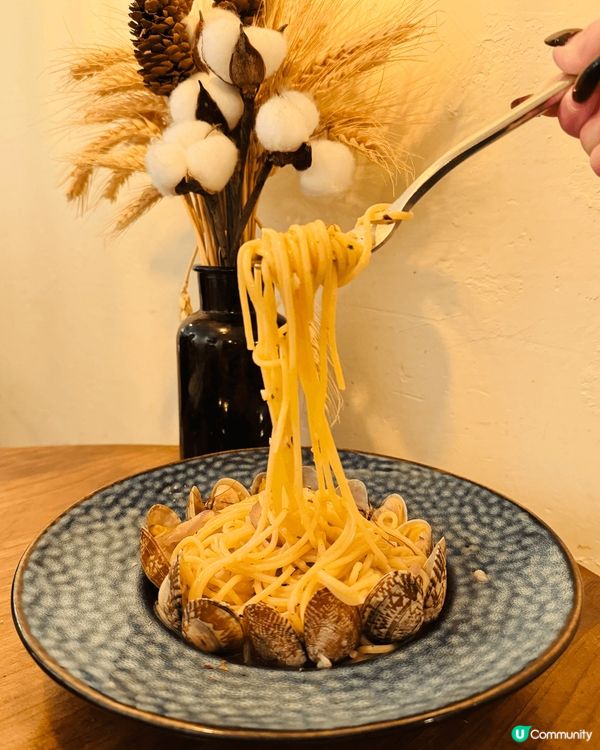 蒜油花椒蜆肉意大利麵