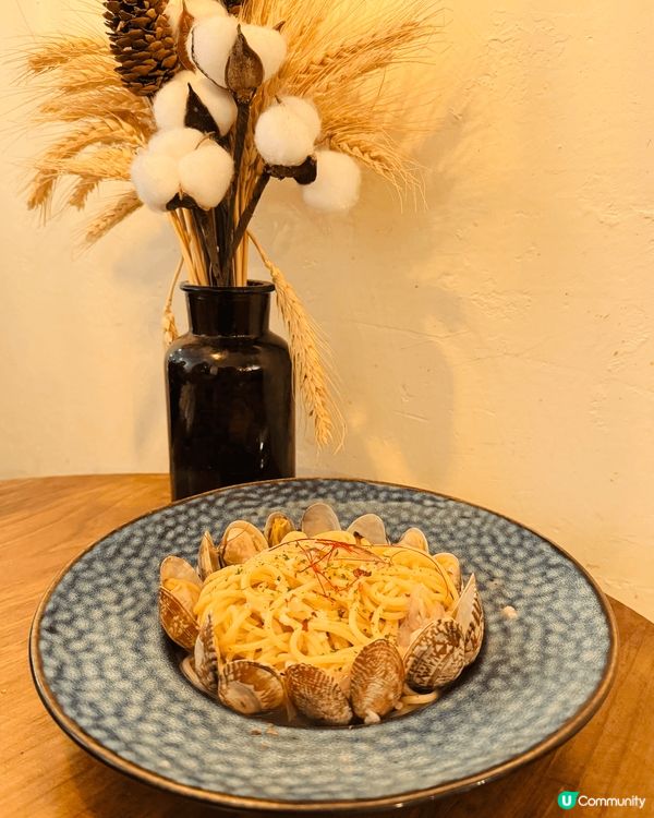 蒜油花椒蜆肉意大利麵