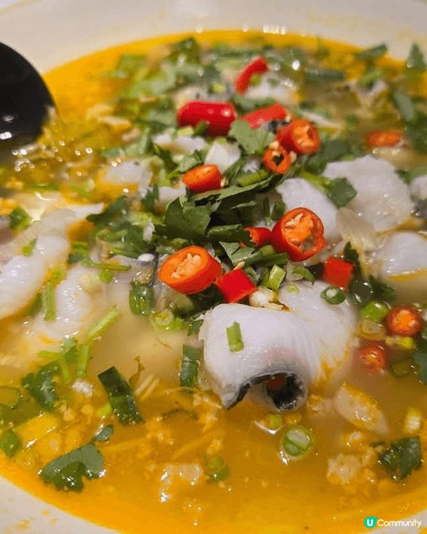 金湯酸菜魚飯，好多魚，新鮮好味，其實大辣都唔係好辣🤭