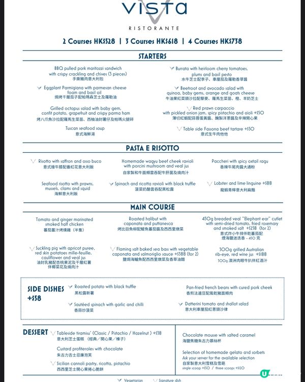 ［香港美食］最CP維港靚景空中意大利餐廳Vista