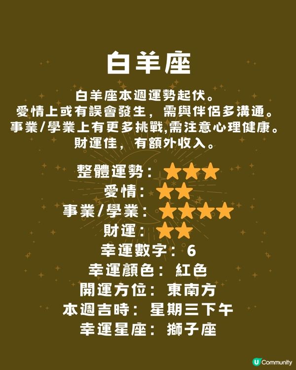 本週12星座運勢(11/2-16/2)🌟