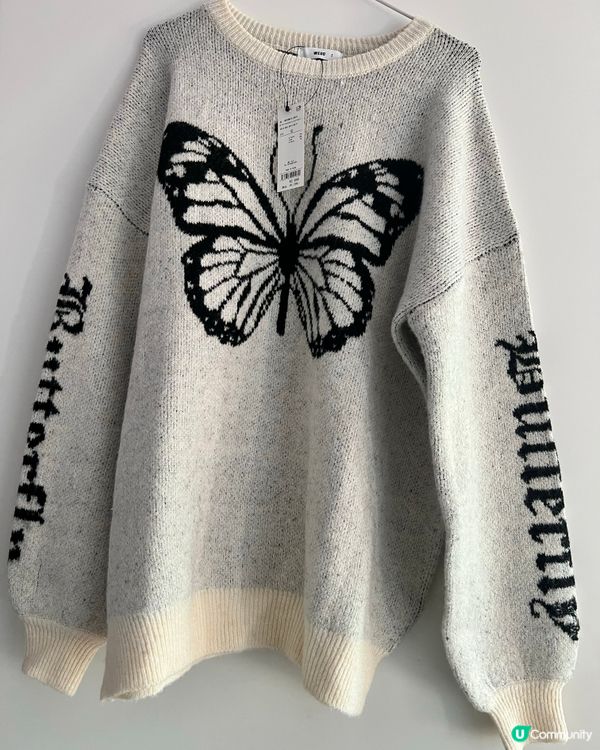 京都Wego冷衫｜黑白蝴蝶圖案｜百多元有交易