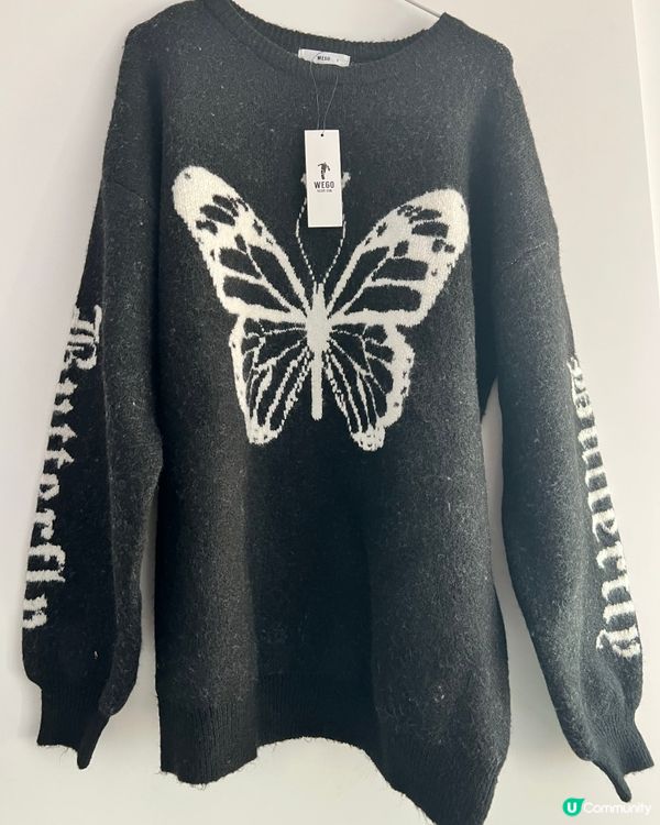 京都Wego冷衫｜黑白蝴蝶圖案｜百多元有交易