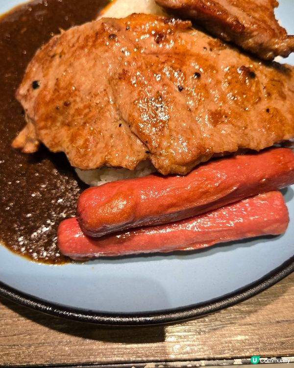 黑椒汁🐂牛扒雙腸飯