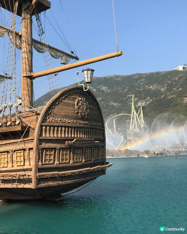 圖一：珠海長隆遊樂園有噴水節目，彩虹超靚🌈