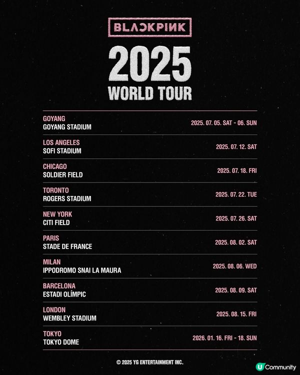 BLACKPINK 2025 巡演資訊懶人包💖🖤