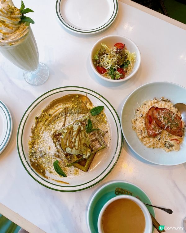 Green Waffle Diner💚 最新開心果甜品