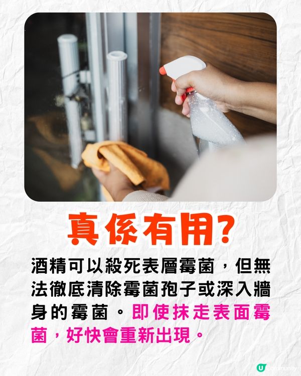 牆身發霉點處理❓教你1招最強除霉法💪梳打粉+白醋其實無用⁉️