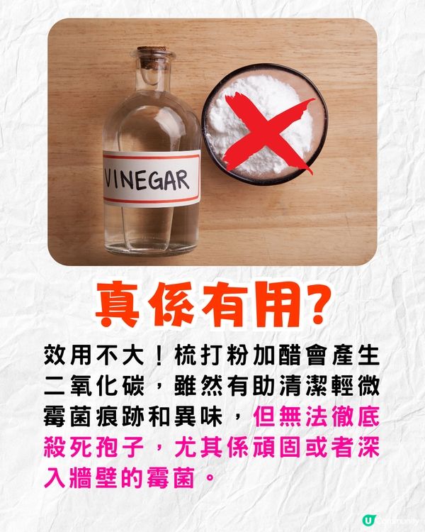 牆身發霉點處理❓教你1招最強除霉法💪梳打粉+白醋其實無用⁉️