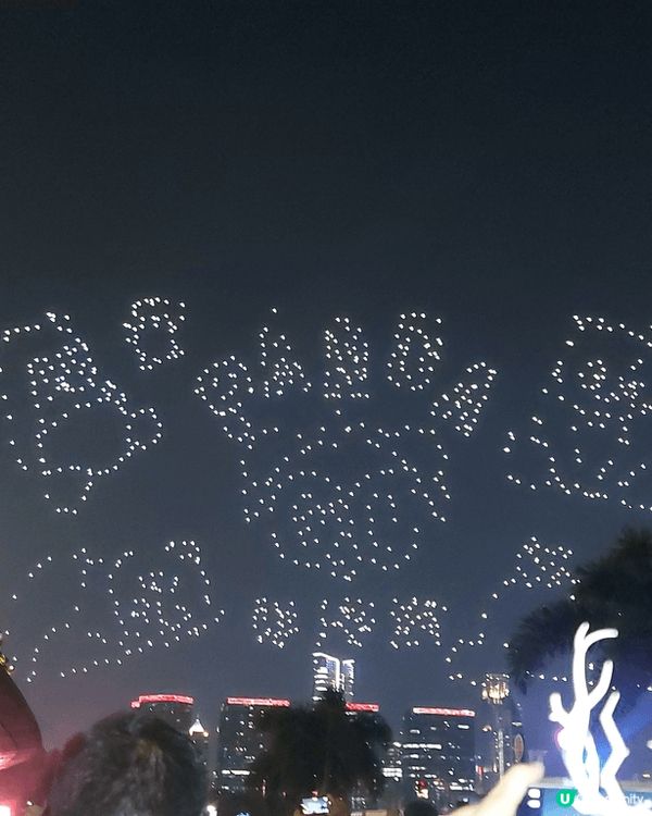 西九首次上演3D立體熊貓無人機加煙花匯演，最深刻一幕係海洋公...