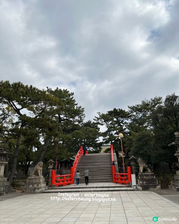 住吉大社💕先收集五大力護身石。釣綢魚御神籤。再去搵可愛招福貓