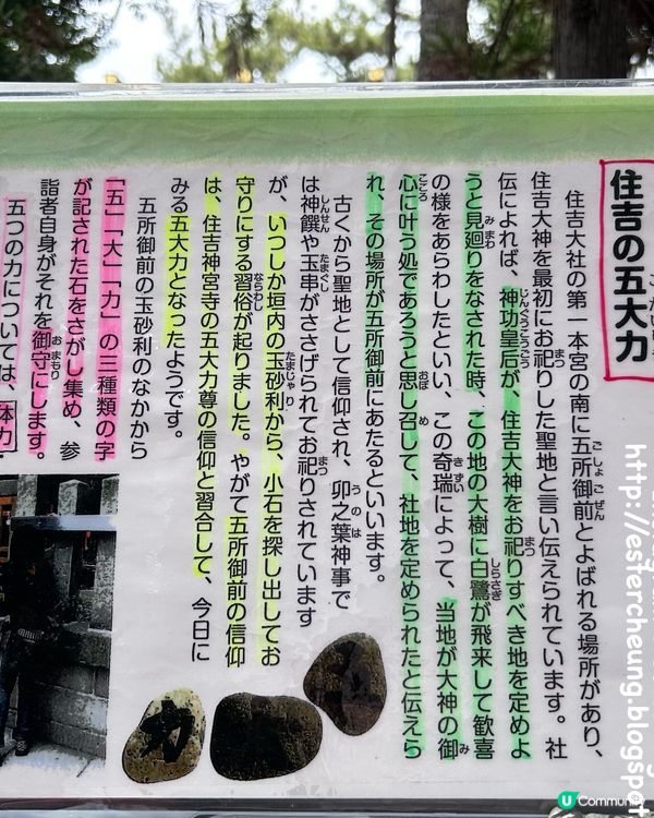 住吉大社💕先收集五大力護身石。釣綢魚御神籤。再去搵可愛招福貓