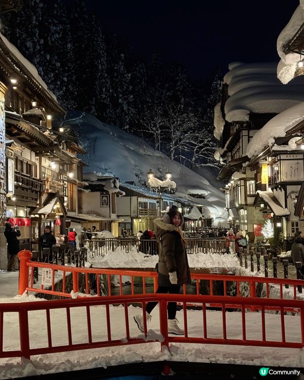 銀山溫泉❄️ 夢幻雪景，打卡必去！