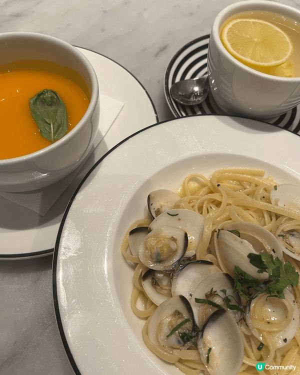 每次到Pizza Express 我都會叫呢個蒜香蜆肉意粉，...