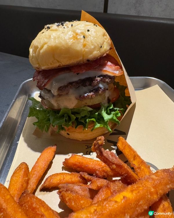 堅尼地城超正burger同番薯條