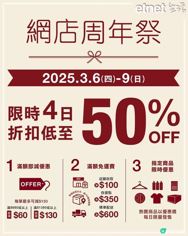 限時4天無印良品網店周年際