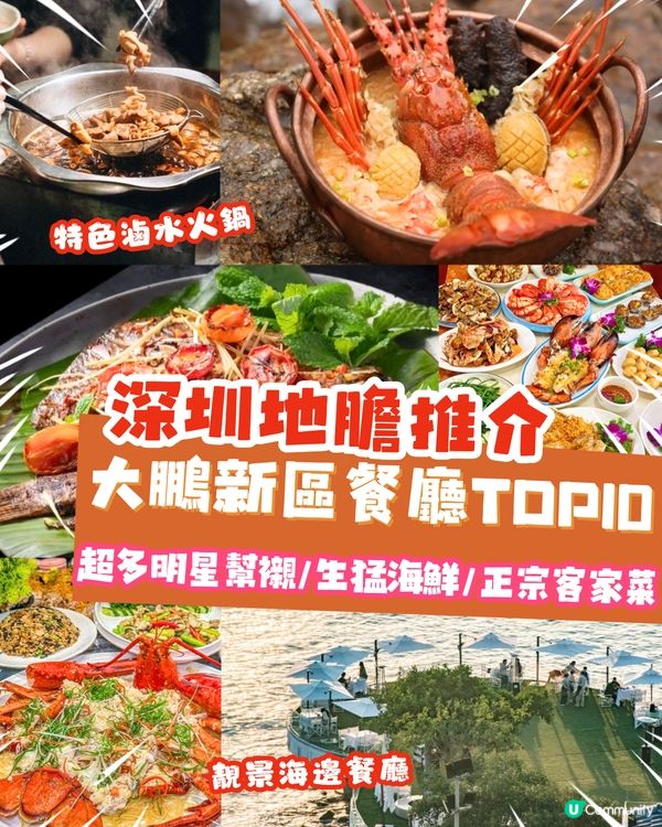 深圳地膽推介😋大鵬新區餐廳TOP10‼️超多明星幫襯/生猛海鮮/正宗客家菜/靚景海邊餐廳😍