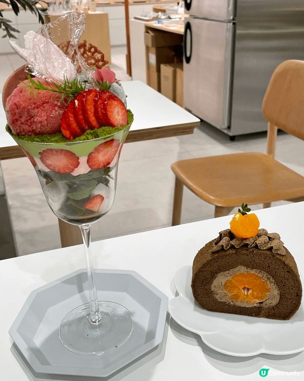 抹茶草莓芭菲又靚又好味，非常適合打卡；蜜柑焙茶卷看似平凡，但...