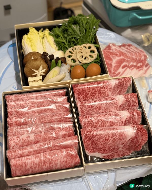 喺觀塘嘅日式壽喜燒餐廳《喰樂》推出二人外賣套餐，有齊靚靚A5...