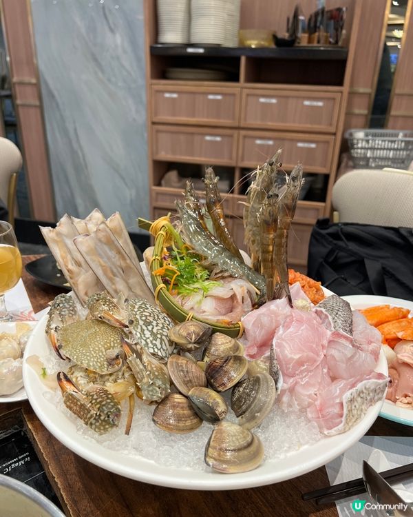 童叟無欺😘實物如圖🤣海港酒家無限時任食海鮮火鍋！勁新鮮