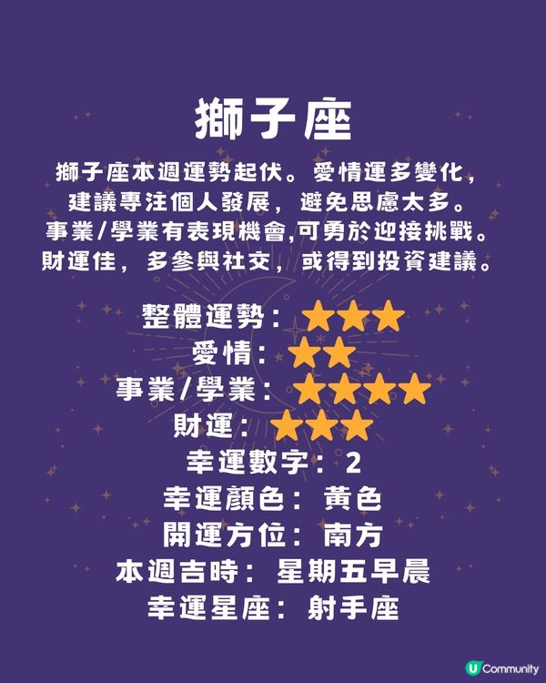 本週12星座運勢(10/3-16/3)🌟