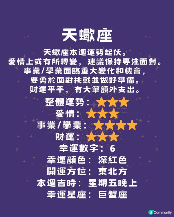 本週12星座運勢(10/3-16/3)🌟