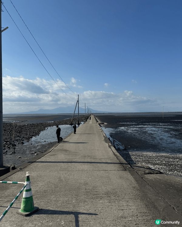 位於日本四國熊本縣阿部田海床路，有著日本第一大潮汐落差的有明...