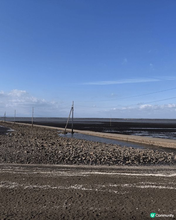 位於日本四國熊本縣阿部田海床路，有著日本第一大潮汐落差的有明...