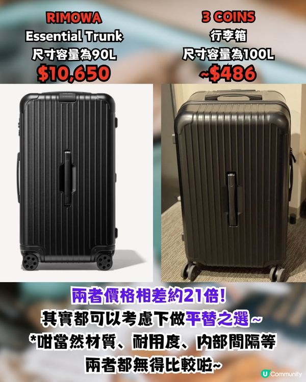 日本必買3COINS超平行李喼‼️3種尺寸/最平$200起買到！RIMOWA平替之選？