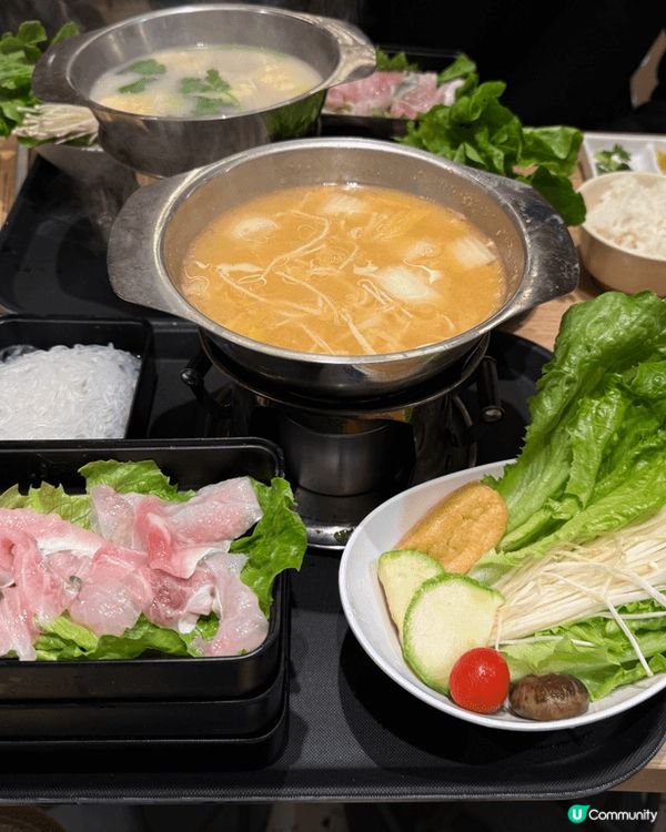 譚仔火鍋🍲泡椒5小辣湯底，跟脆魚院，蔬菜🥬籃，魚腐、減肥麵，...