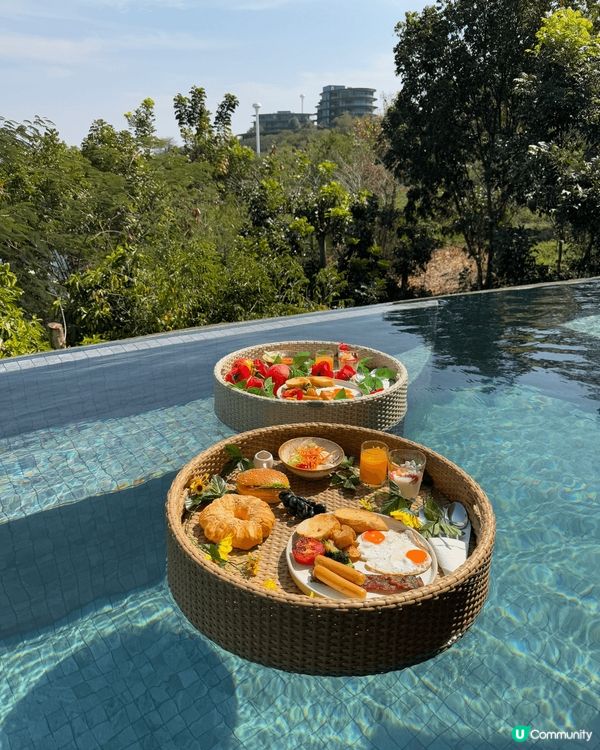 泰國考艾3,000呎無邊際Pool Villa嘆飄浮早餐