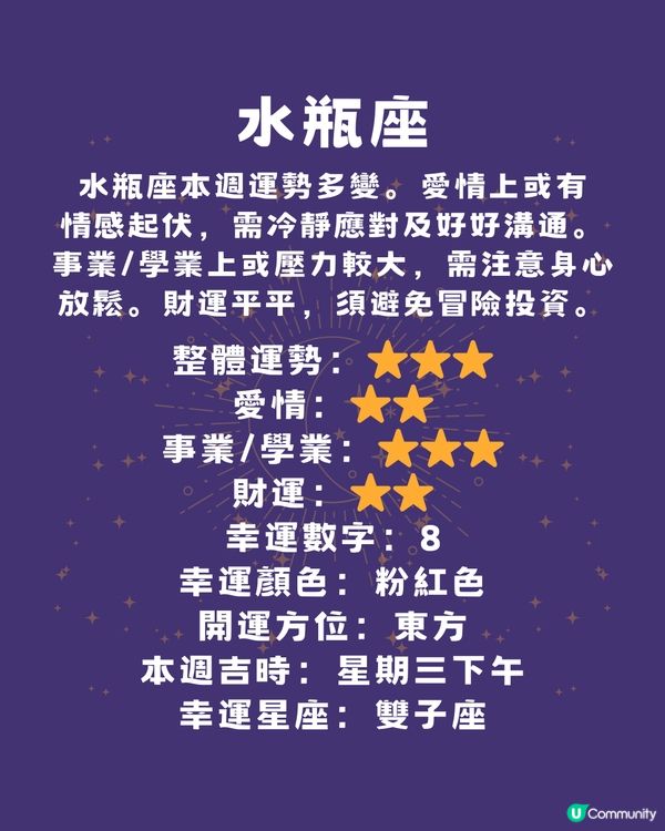 本週12星座運勢(17/3-23/3)🌟