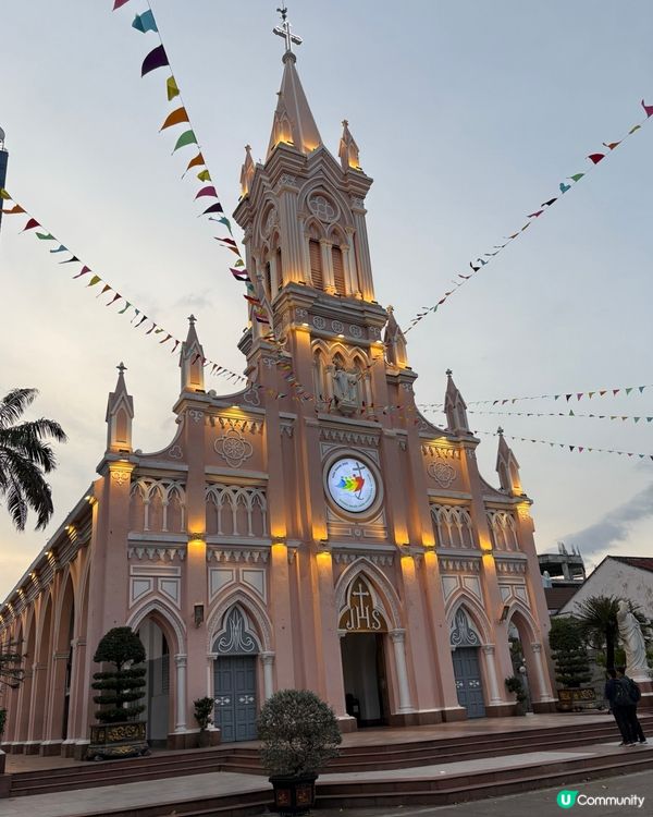 粉紅教堂黃昏、夜晚景包