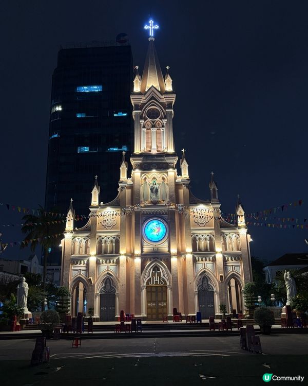 粉紅教堂黃昏、夜晚景包