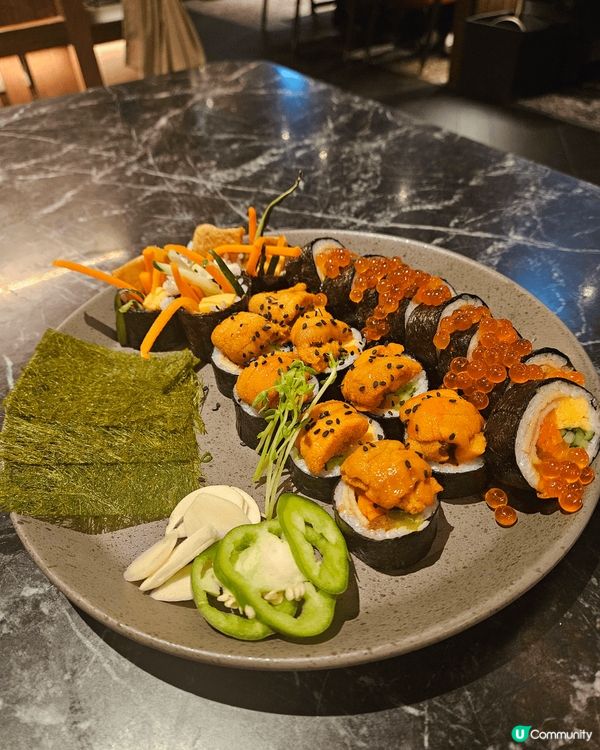 圓方韓國fushion餐廳，海膽韓式飯卷絕對ig-able,...