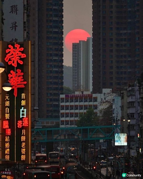 元朗大馬路黃昏景