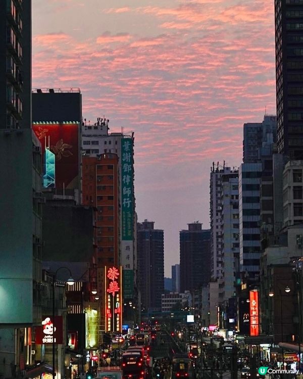 元朗大馬路黃昏景