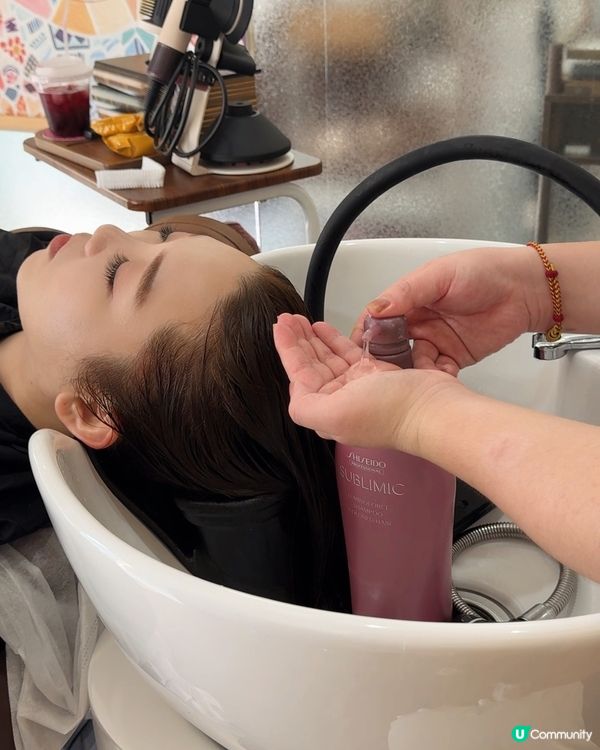 深圳染髮坐按摩椅舒服到訓著😴