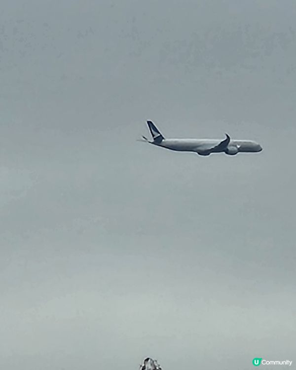 ✈️國泰航空低飛啟德上空🏙！
