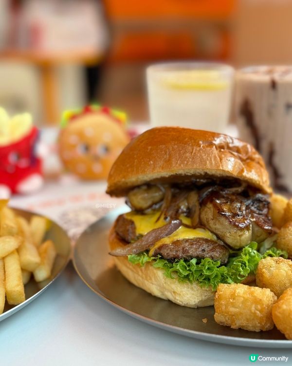 ‼️屯門必食🍔鵝肝漢堡配薯寶😋