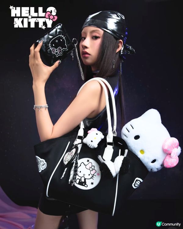 MINISO X Hello Kitty黑白系列😍4月上線‼️11間深圳門市可買🛍️必入手可愛掛飾/菱形紋皮袋