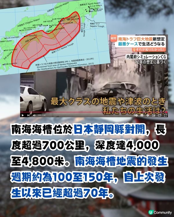 南海海槽大地震|日本最新估算！8.7級強震恐震2次！