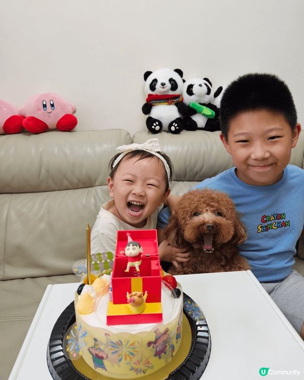 為食狗狗一齊慶祝妹妹2歲半生日，仲想搶頭啖湯搶先試食生日蛋糕...