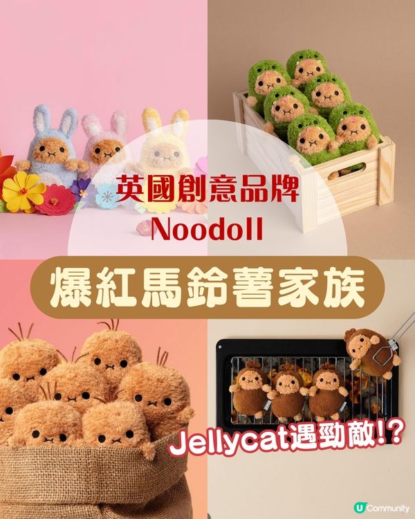 Jellycat有勁敵！英國Noodoll薯仔公仔萌爆來襲🥔！家族式造型令人想全包😳