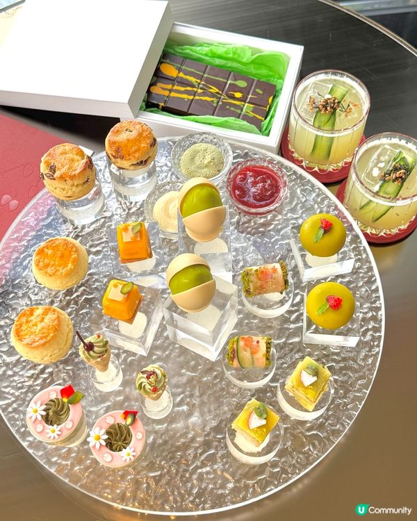 開心果控必試！💚 港麗酒店樂聚廊下午茶 🍰