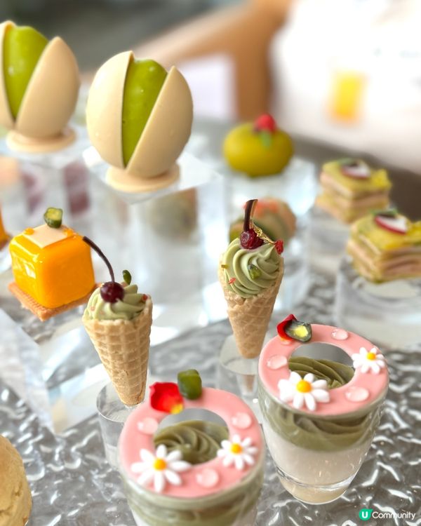 開心果控必試！💚 港麗酒店樂聚廊下午茶 🍰