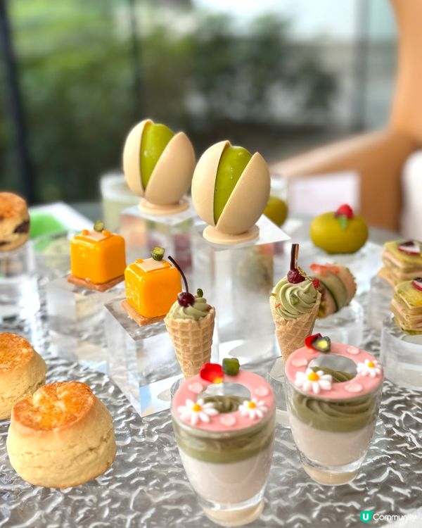 開心果控必試！💚 港麗酒店樂聚廊下午茶 🍰