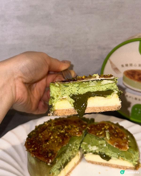 焦糖開心果燉蛋芝士蛋糕💚