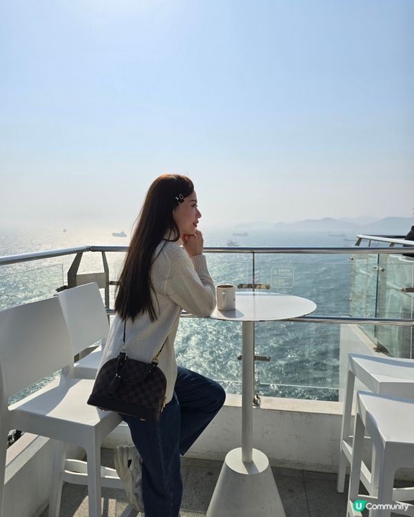 釜山影島打卡聖地！白色夢幻建築，海景咖啡廳☕️