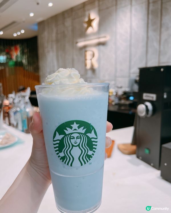 星巴克夏日必喝！🌊藍色沙灘星冰樂＋桂花荔枝🌺☀️